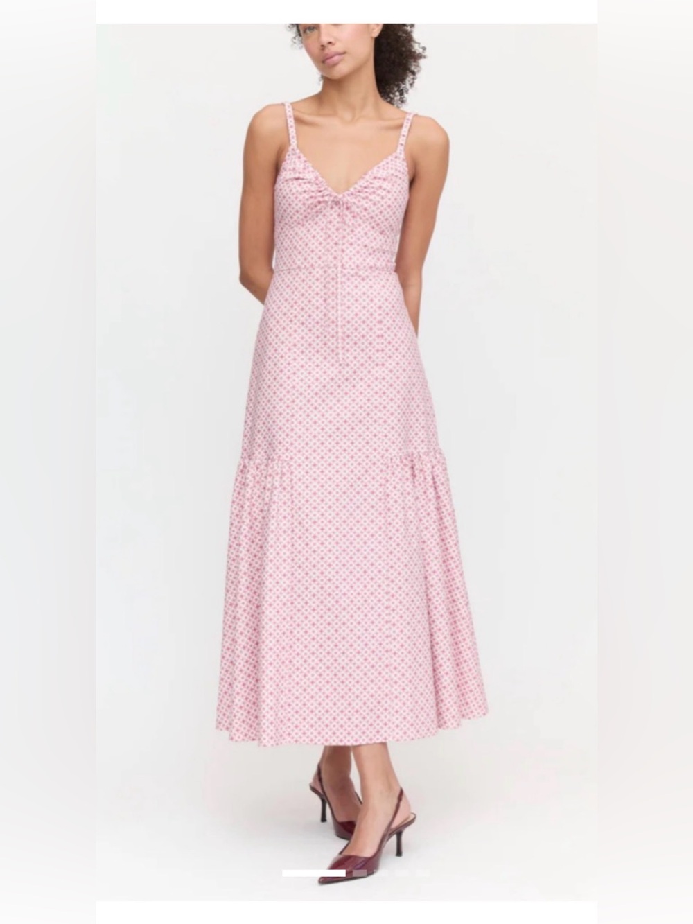 Hill House Home The Lillie Mermaid Dress - Rose Circular Lattice Print XS $248